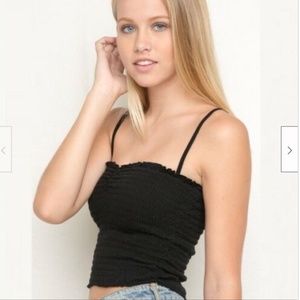Brandy Melville Smocked Crop Top